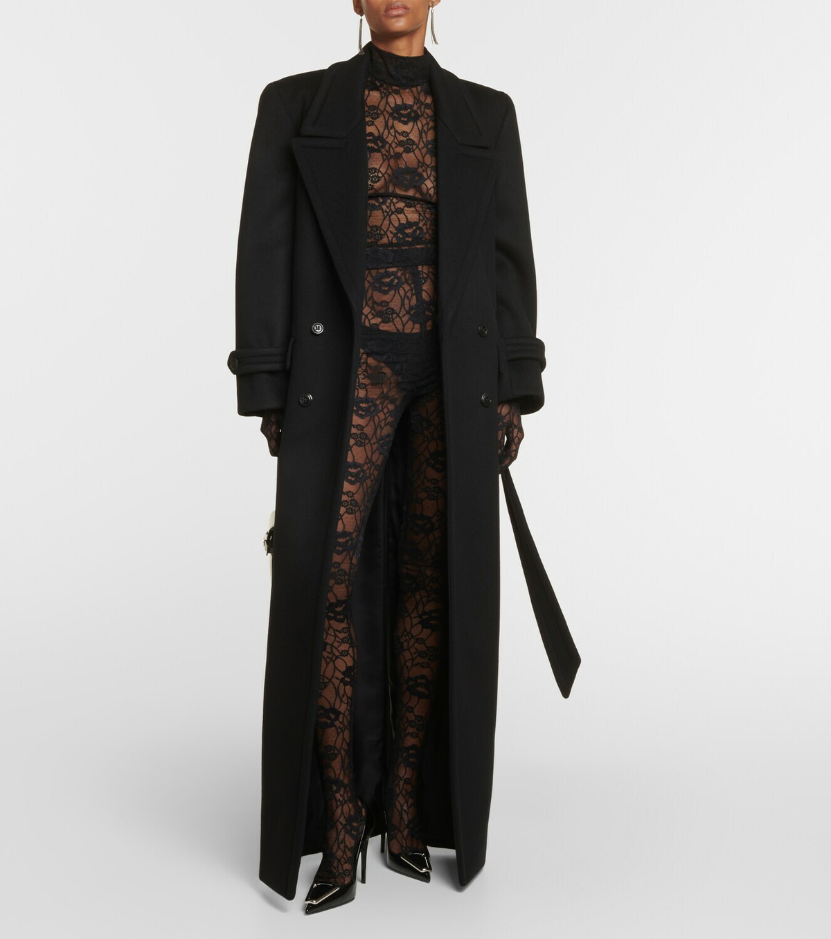 Saint Laurent High-rise lace tights Saint Laurent