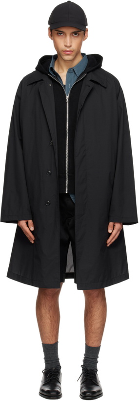 Photo: nanamica Black Packable Balmacaan Coat