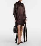 Ferragamo Fringed satin minidress