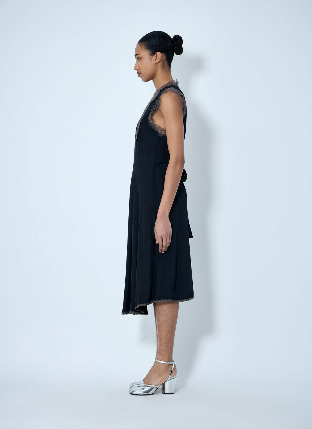 Maison Margiela Lace Trim Midi Dress
