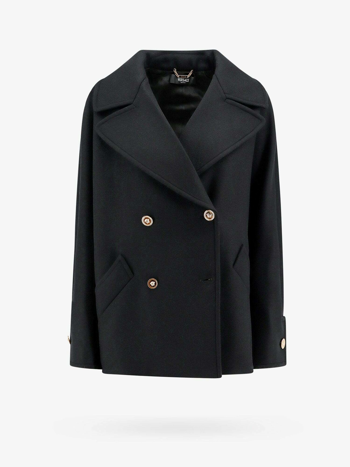 Versace Coat Black Womens Versace