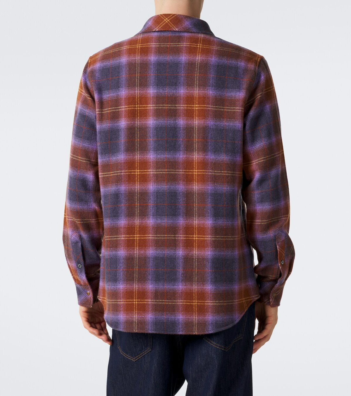 God's True Cashmere Vulcan tartan cashmere shirt with tiger's eye
