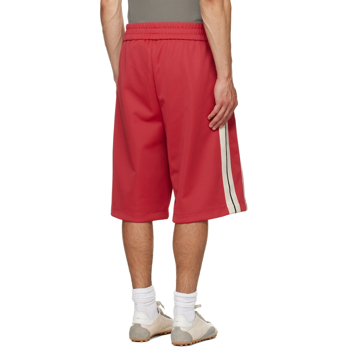 Palm Angels Red Classic Logo Vintage Track Shorts