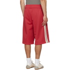 Palm Angels Red Classic Logo Vintage Track Shorts
