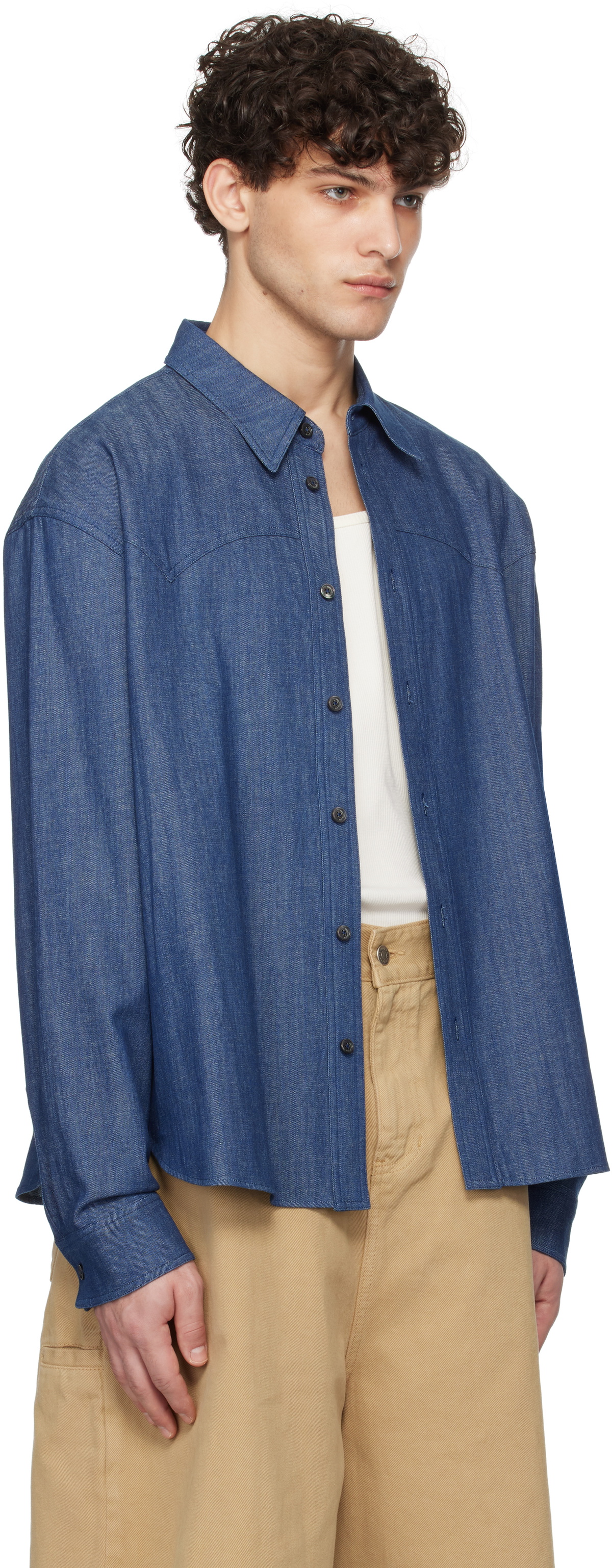 LE17SEPTEMBRE Blue Western Yoke Denim Shirt
