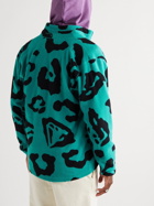 Billionaire Boys Club - Leopard-Print Shell-Trimmed Fleece Jacket - Blue
