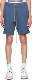 Rhude Blue Embroidered Shorts