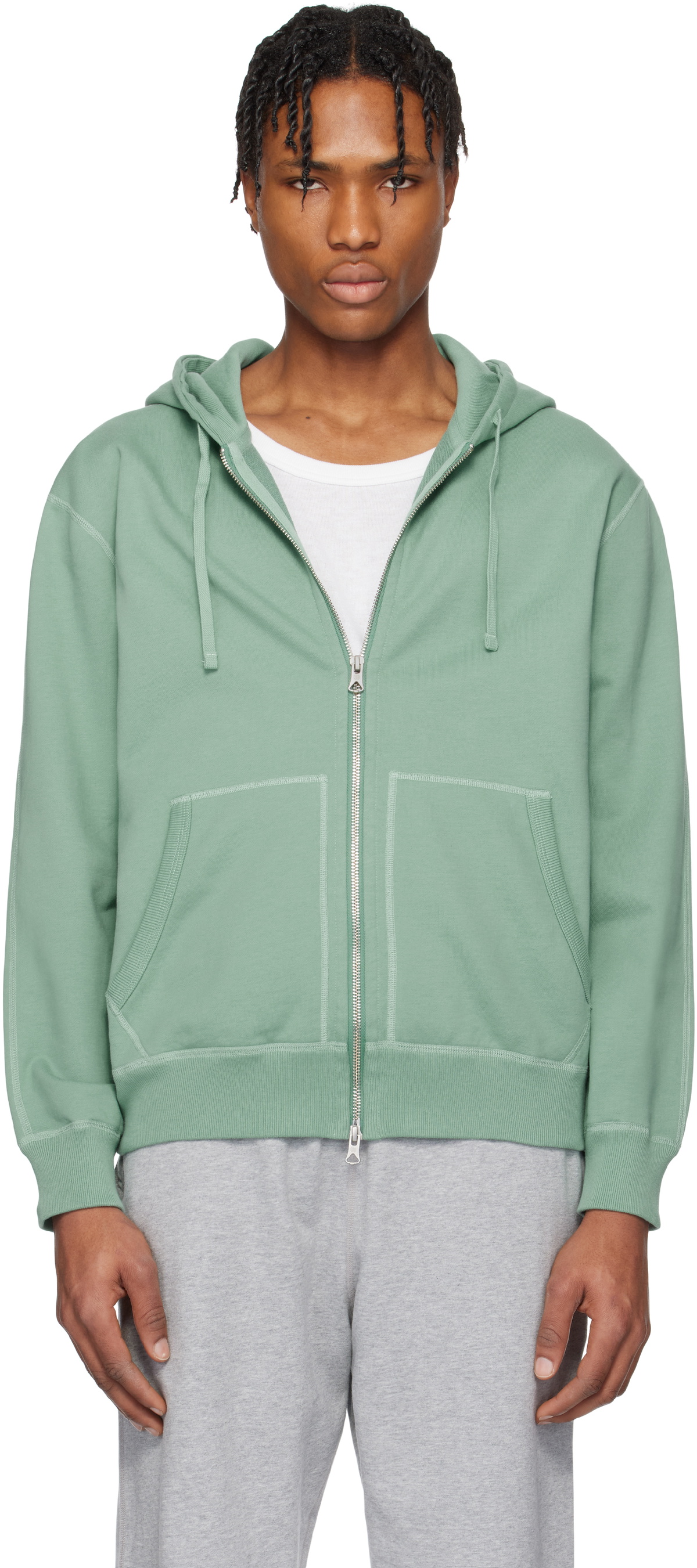 Reigning Champ Green Midweight Terry Standard Zip Hoodie