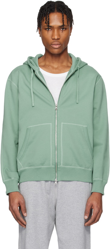 Photo: Reigning Champ Green Midweight Terry Standard Zip Hoodie