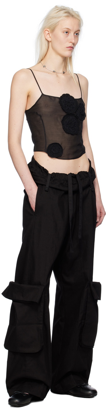 OPEN YY Black Rolled Waist Cargo Pants OPEN YY