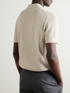 Theory - Slim-Fit Cable-Knit Cotton-Blend Polo Shirt - Neutrals