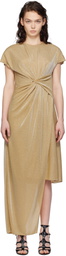 Lanvin Gold Asymmetrical Lurex Maxi Dress