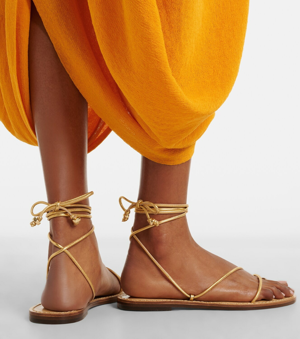 Amanu Karima metallic leather sandals