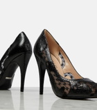 Gucci Python-effect leather pumps