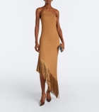 Taller Marmo Antelope fringe-trimmed asymmetric midi dress