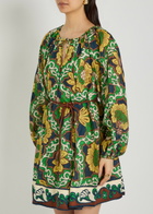 Alemais Liana Belted Printed Ramie Mini Dress Multicoloured