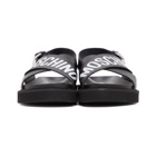 Moschino Black Leather Logo Sandals