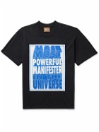 COME TEES - Most Powerful Raver Printed Cotton-Jersey T-Shirt - Black