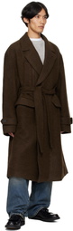 Andersson Bell Brown Mattia Shaggy Wool Robe Coat