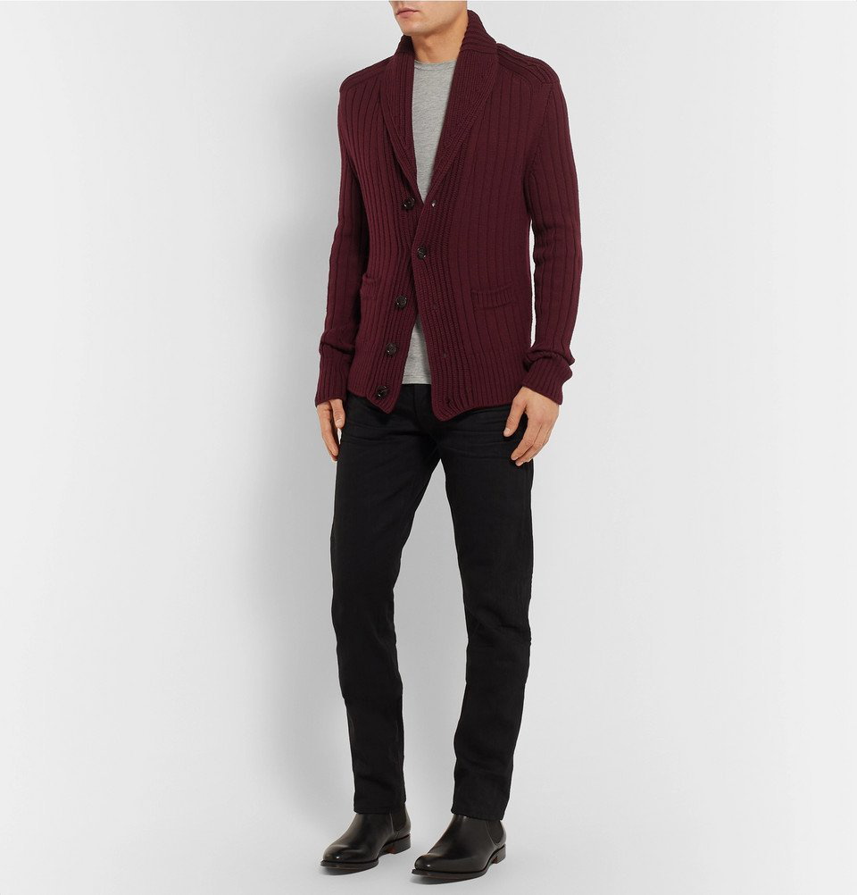 TOM FORD - Steve McQueen Slim-Fit Shawl-Collar Ribbed Wool