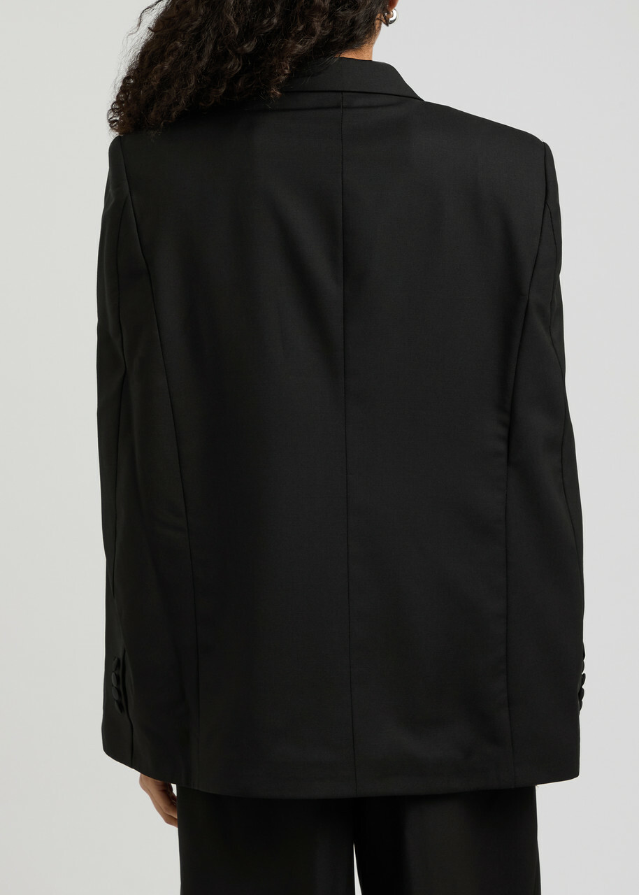 Bettter Fran Cape-effect Wool-blend Blazer Black