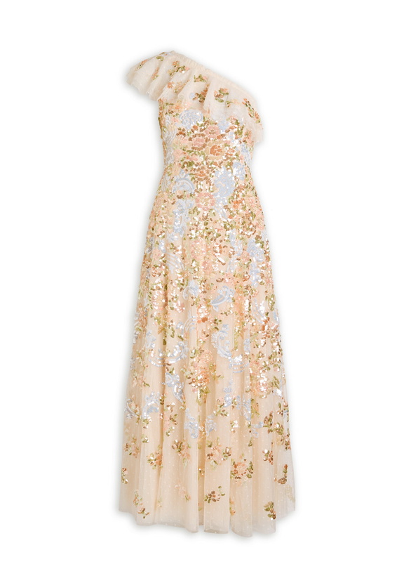 Photo: Needle & Thread Baroque Sequin-embellished Tulle Gown Cream