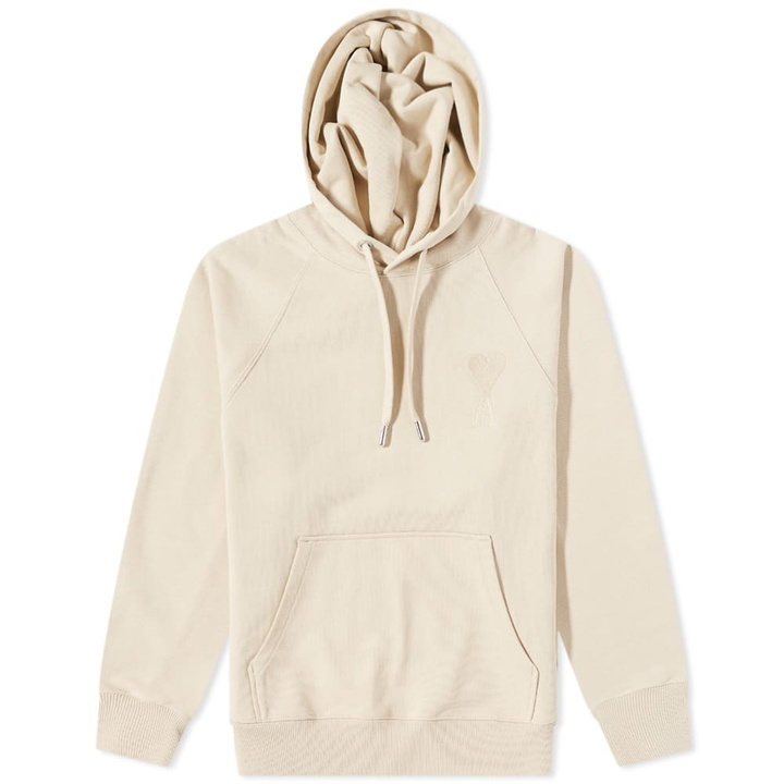 Photo: AMI Men's Tonal Heart Popover Hoody in Beige