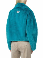 MC2 Saint Barth Woman Furry Short Teal Jacket
