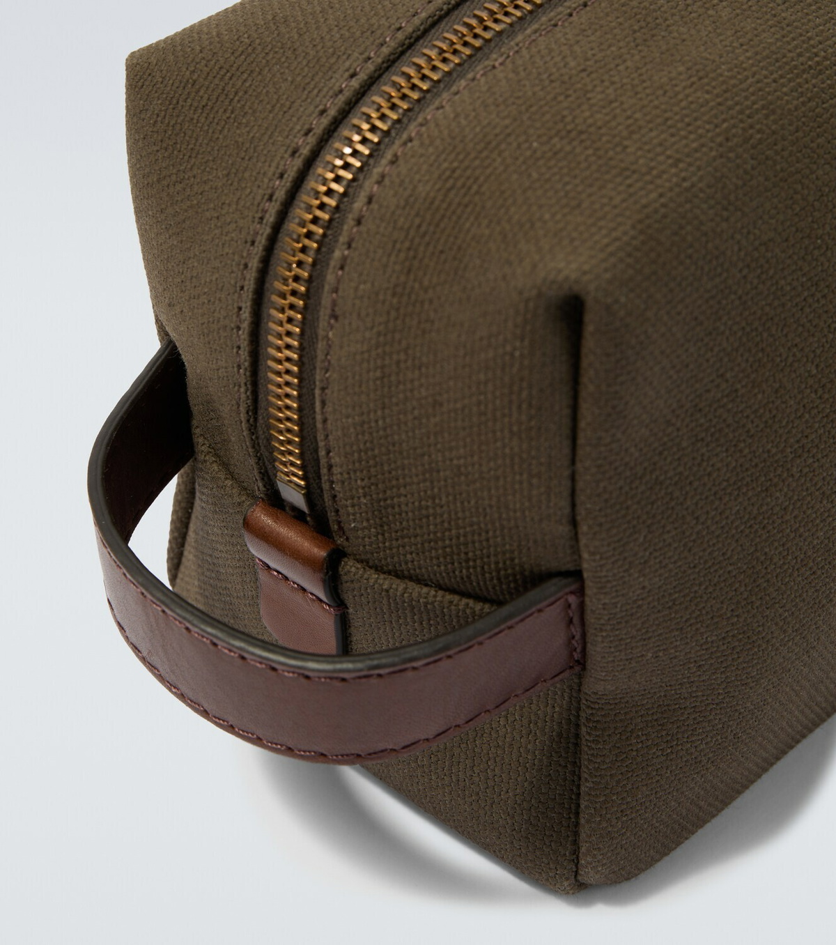 Giorgio Armani Leather-trimmed canvas toiletry bag