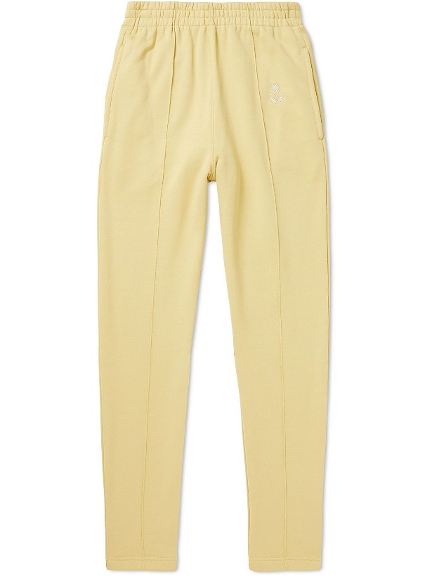Photo: Isabel Marant - Tapered Logo-Embroidered Jersey Sweatpants - Yellow