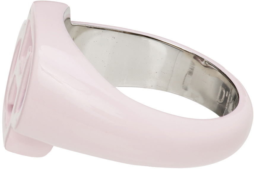 D'heygere Pink Logo Signet Ring