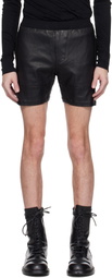 Julius Black Sheep Leather Shorts