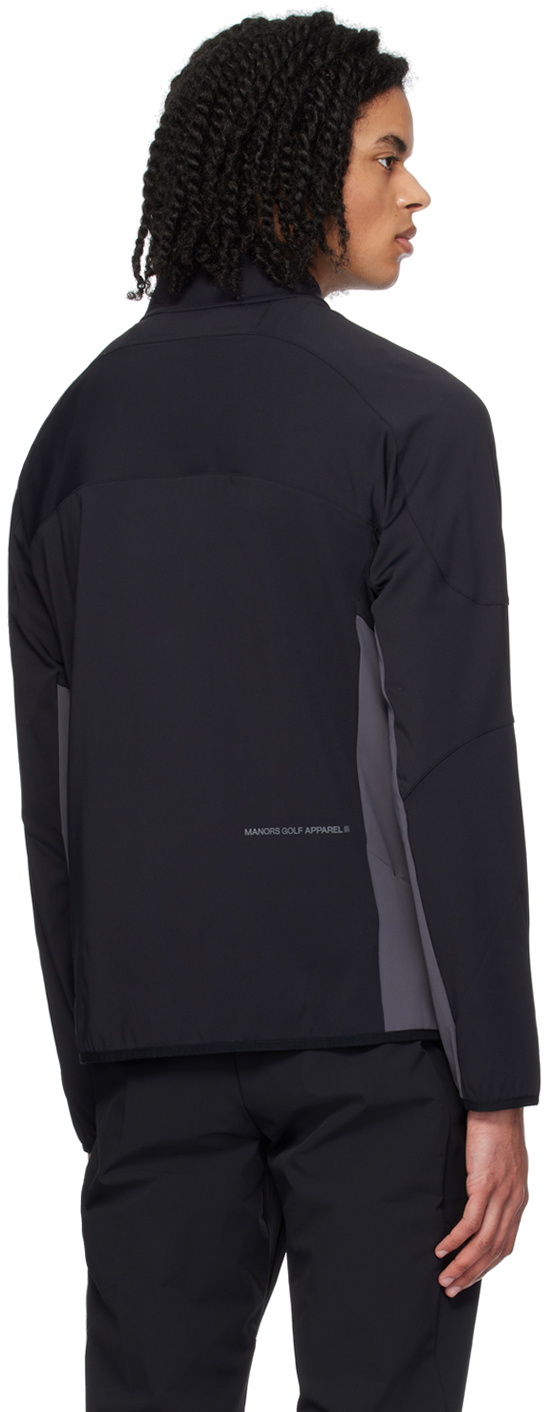 Manors Golf Black & Gray Zip Sweater