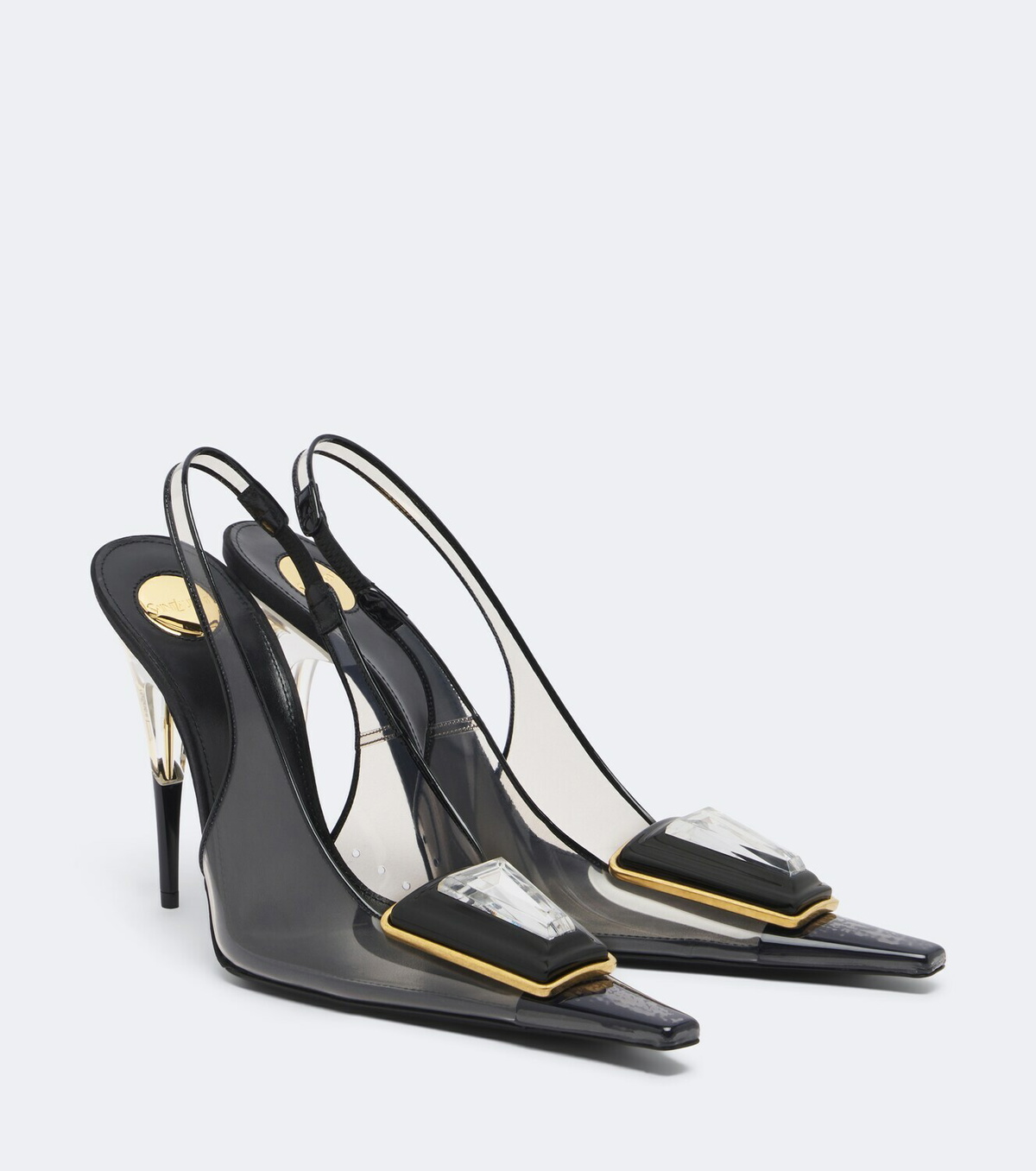Saint Laurent Sibyl embellished TPU slingback pumps