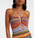 Etro Crochet striped cotton maxi dress