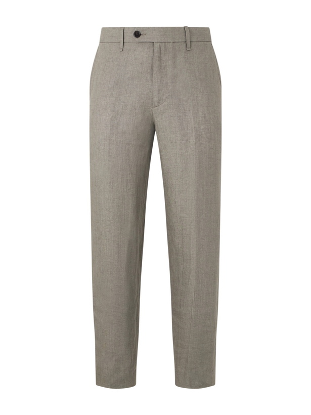 Photo: Rag & Bone - Evan Straight-Leg Pleated Linen Trousers - Gray