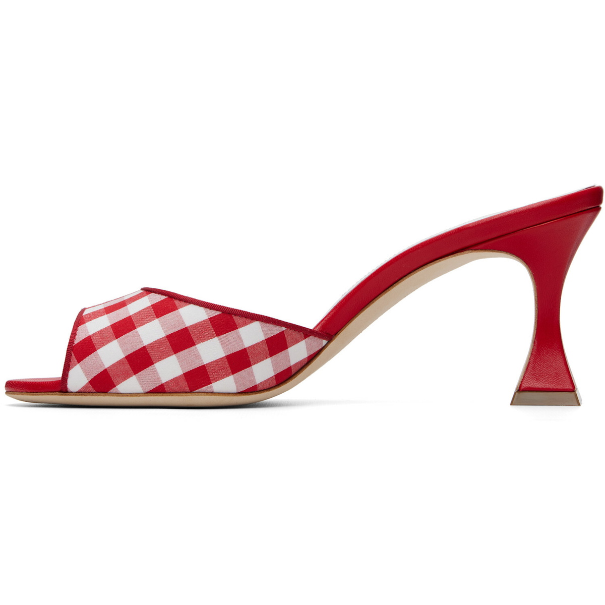 Manolo Blahnik Red & White Jadara Heeled Sandals