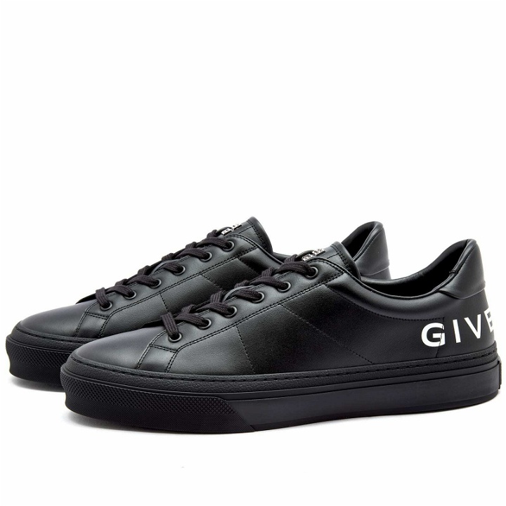 Photo: Givenchy Men's City Sport Back Logo Sneakers in Black/White