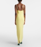 Elie Saab Embroidered halterneck cady maxi dress