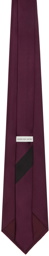 Dries Van Noten Burgundy Silk Tie