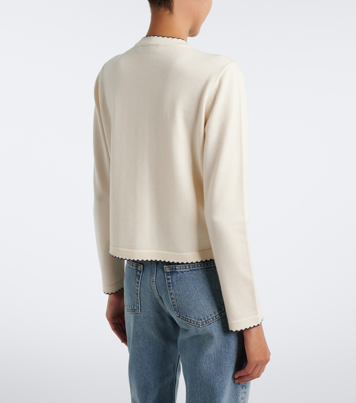 Tory Burch Kendra scalloped wool-blend cardigan