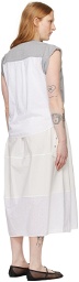 3.1 Phillip Lim Gray & White Rolled Sleeve Midi Dress