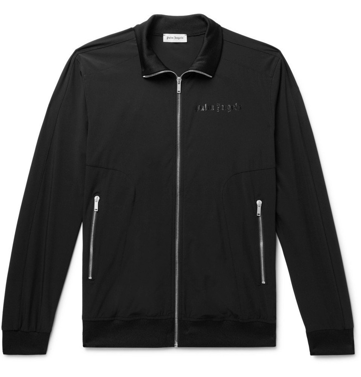 Photo: Palm Angels - Slim-Fit Logo-Print Tech-Jersey Track Jacket - Men - Black