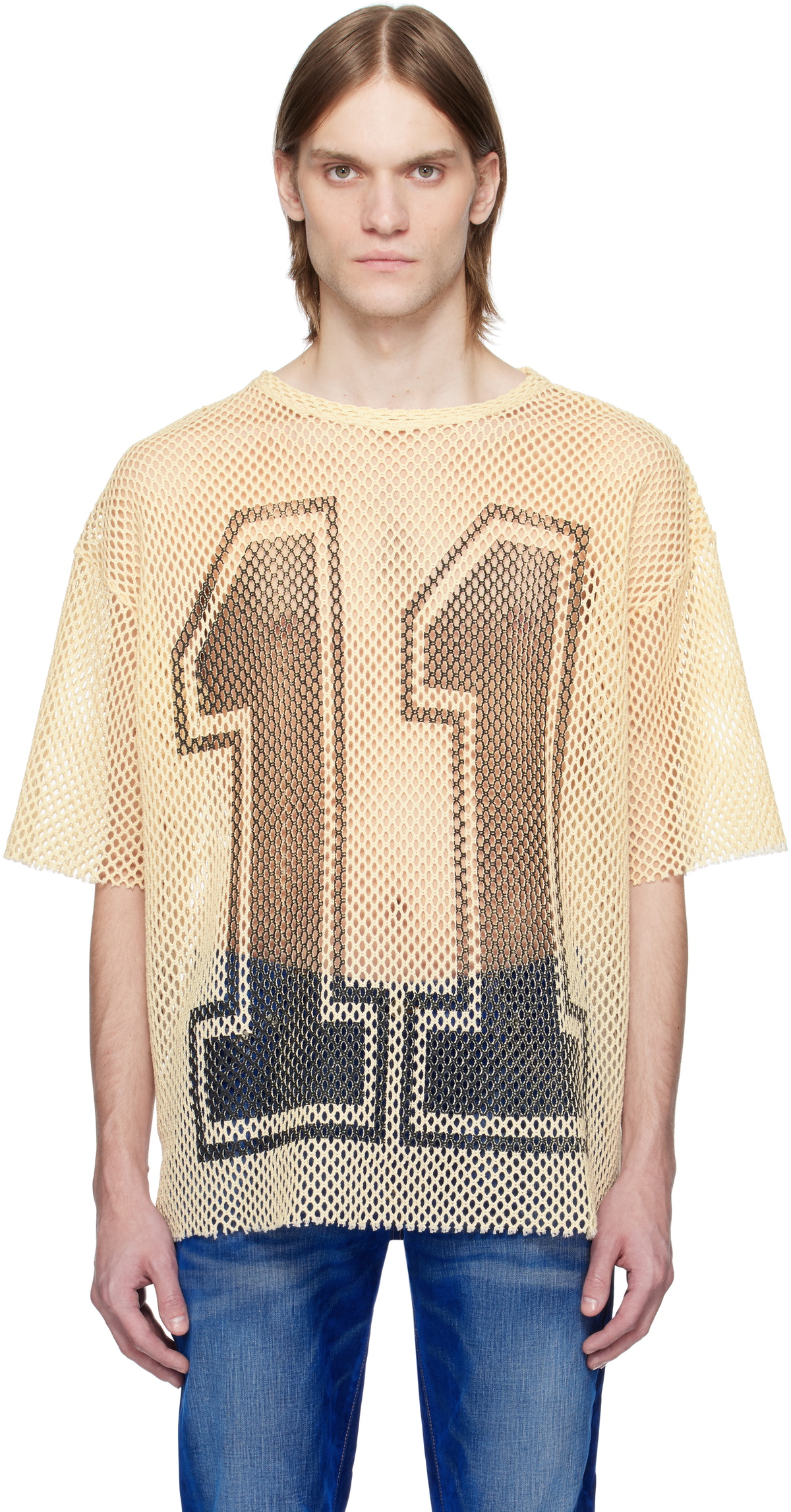 COÛT DE LA LIBERTÉ Off-White Roosevelt Fisherman OG Net Football T-shirt