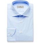 Canali - Light-Blue Easy Care Checked Cotton Shirt - Blue
