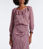 Veronica Beard Hewitts ruffled floral georgette blouse