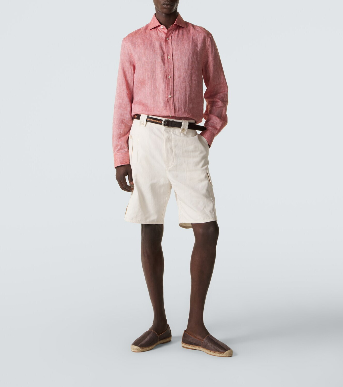 Brunello Cucinelli Leather-trimmed espadrilles