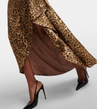 Costarellos Lala leopard-print satin midi dress