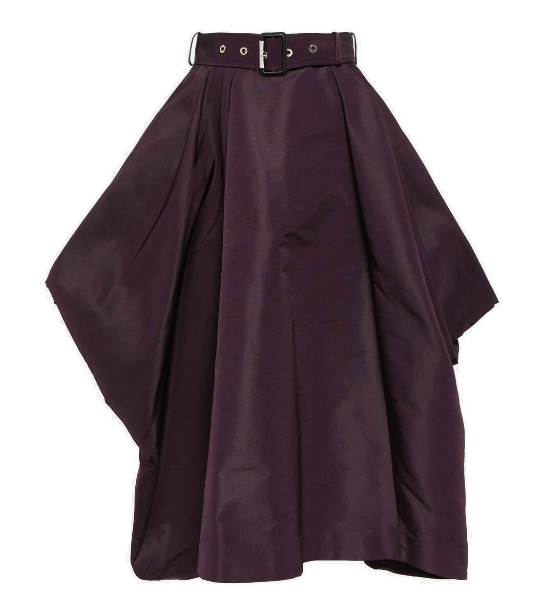 Alexander McQueen Draped faille midi skirt Alexander McQueen