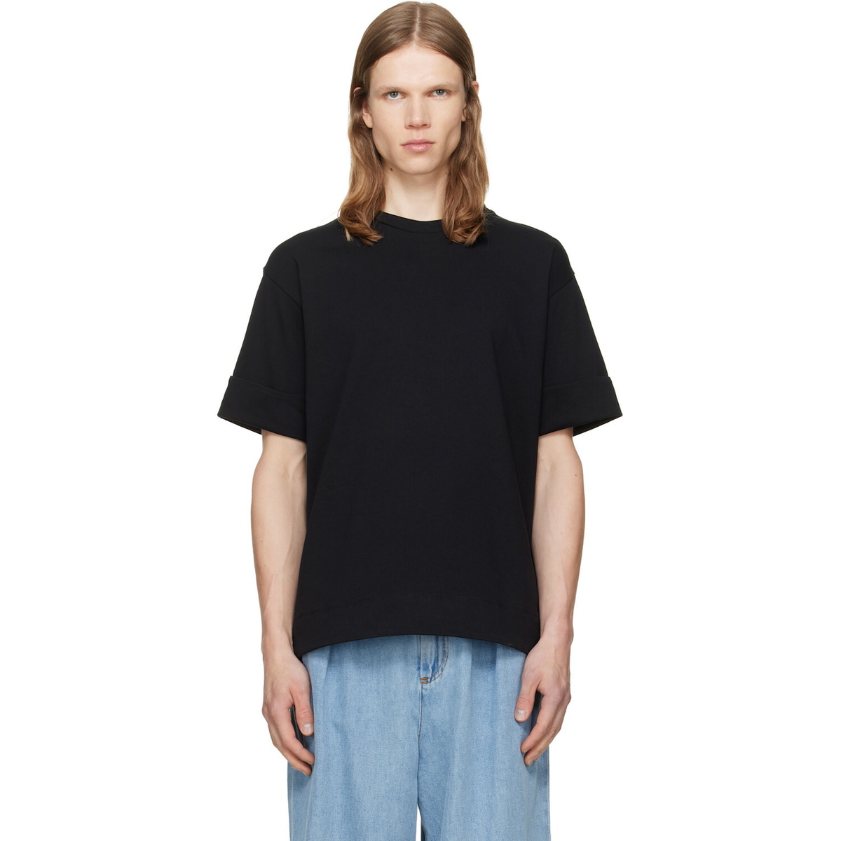 Simone Rocha Black Fitted Wire Turnup T-shirt